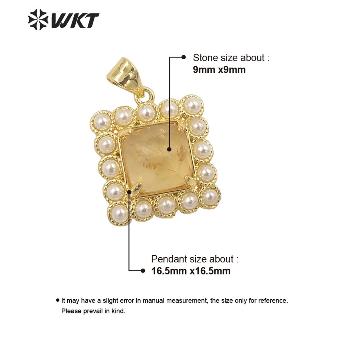 WT-JP357 Wholesale New Design Small Square Gemstone Carved Green Aventurine Claw Setting Women Necklace Stone Pendants