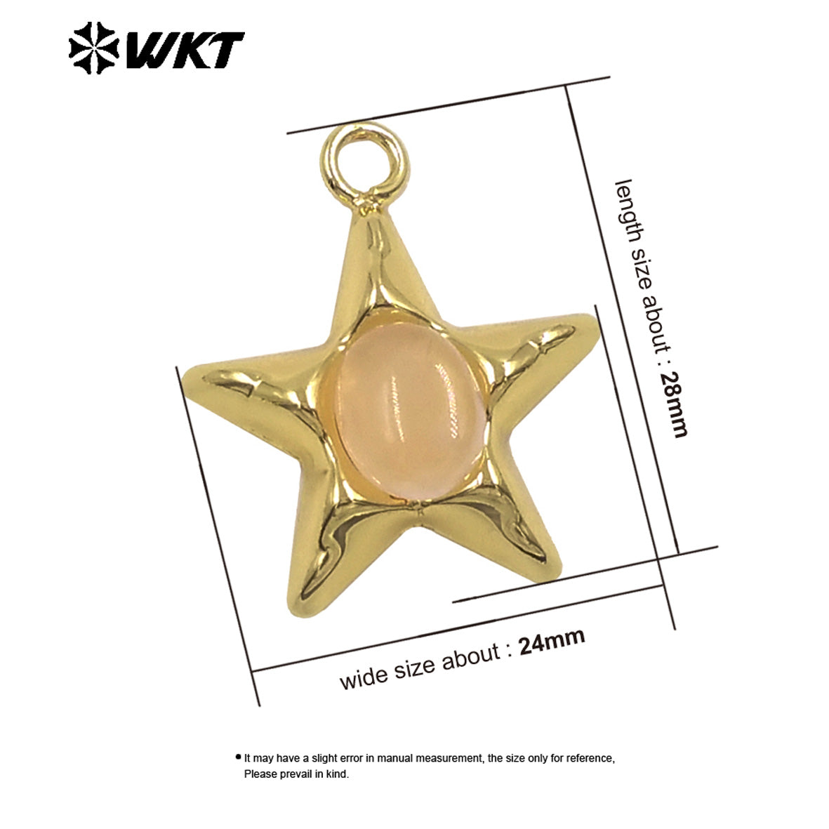 WT-P2133 Wonderful Design Gold Electroplated Natural Gemstones Star Shape Tiny Pendants For Friend Jewelry Gift DIY Making