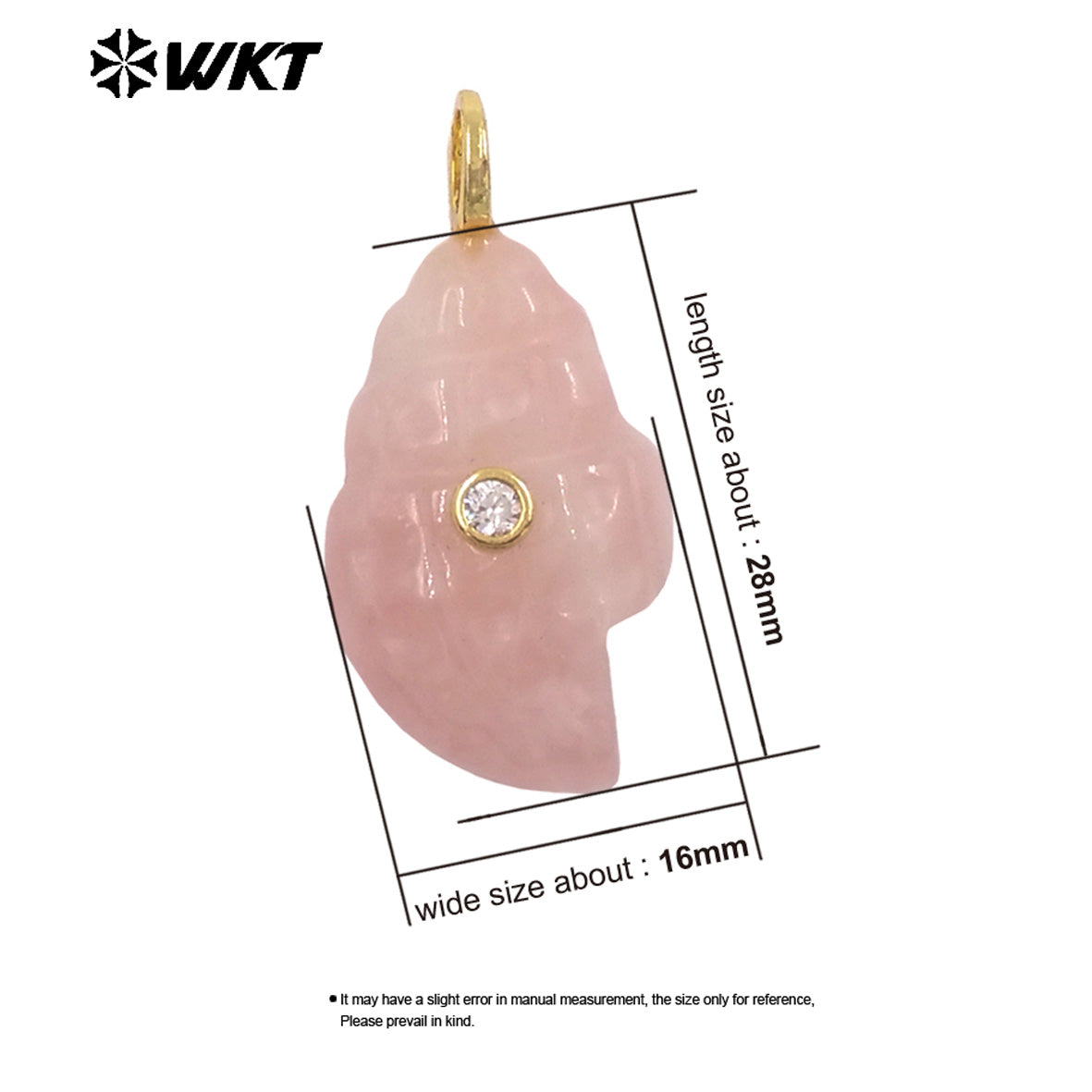 WT-P2122 Popular Lovely Style Natural Gemstones And Zircon Conch Shape Pendants For Handmade Earrings DIY Accessories