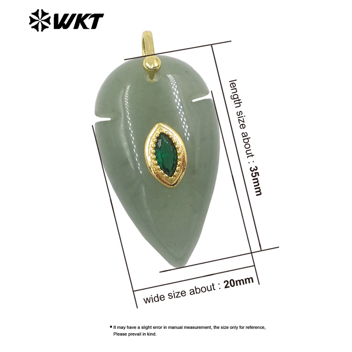 WT-P2144 New Product Colorful Zircon And Natural Gemstones Pointed Waterdrop Shape Gold Pendants For Unique Jewelry Making