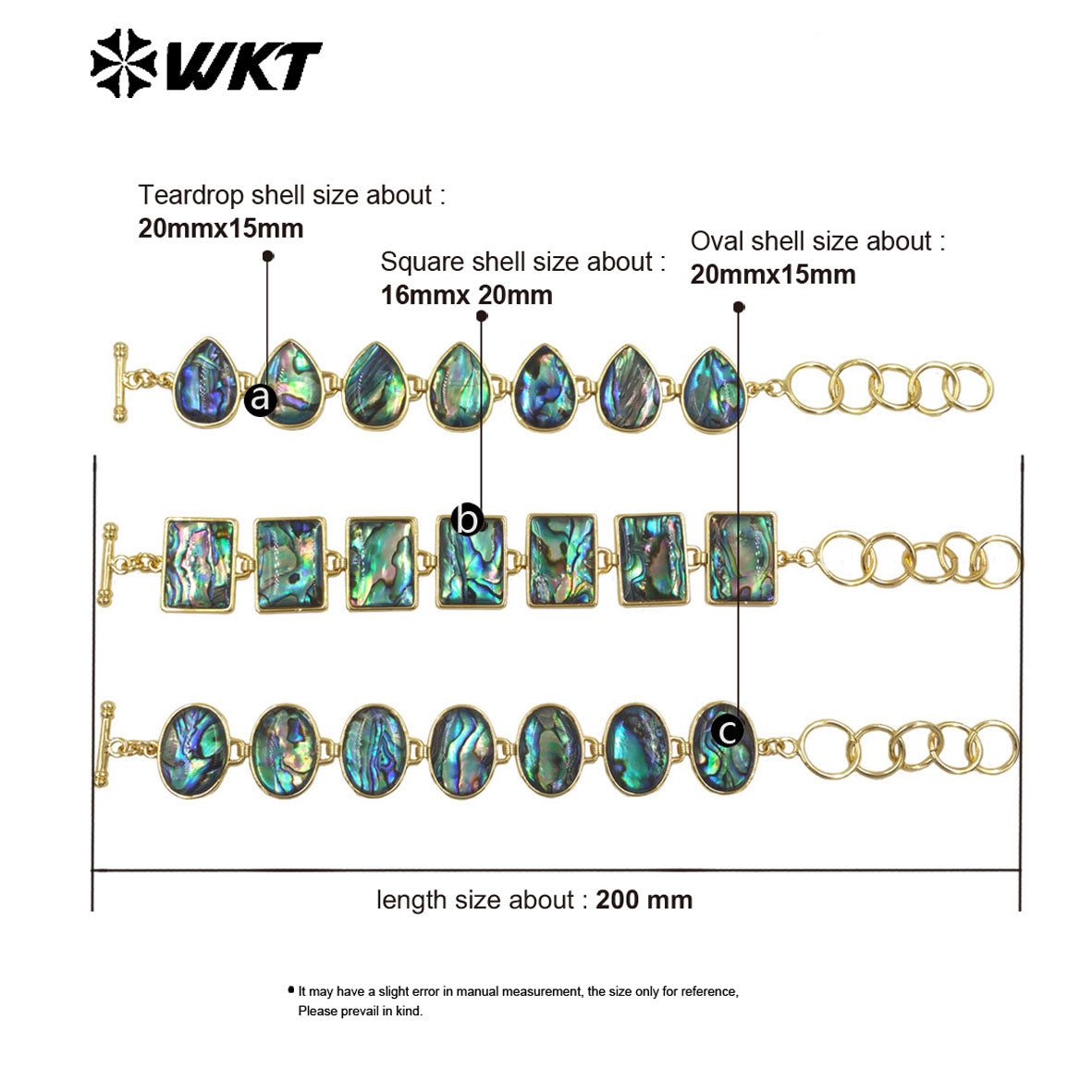 MPB143 High Quality Gold Electroplated Waterdrop Square Shape Natural Abalone Shell Women Bracelet For Friends Jewelry Gift