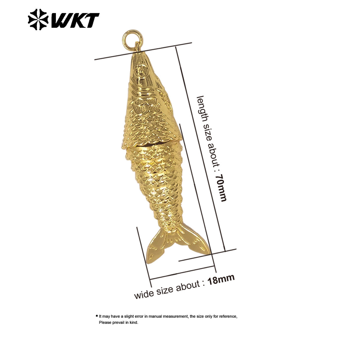 WT-MP332 Delicate 18K Gold Electroplated Yellow Brass Fish Shape Charms Big Pendants As Women Trendy Jewelry Accessories