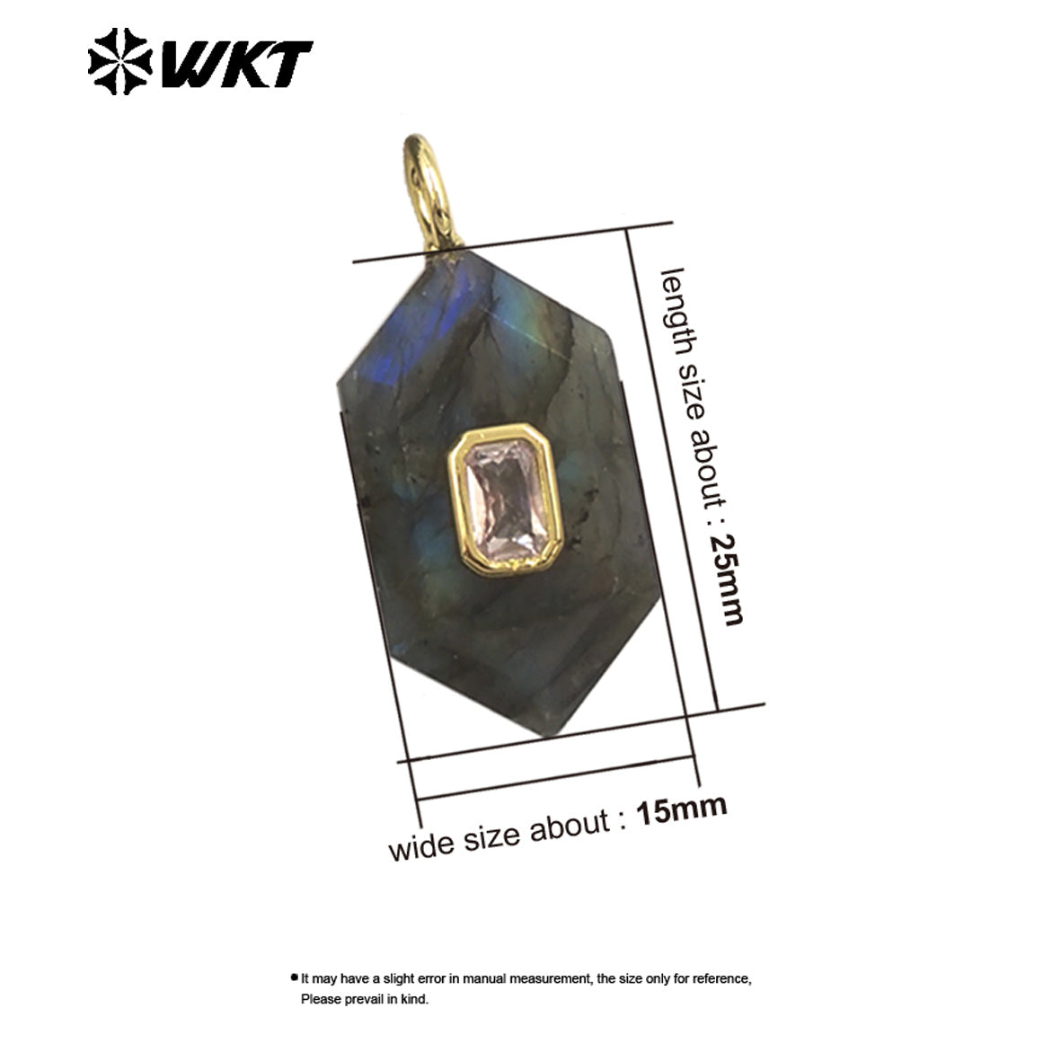 WT-P2083 New Arrival Zircon And Labradorite Various Natural Gemstones Geometric Shape Pendants For Handmade Earrings DIY