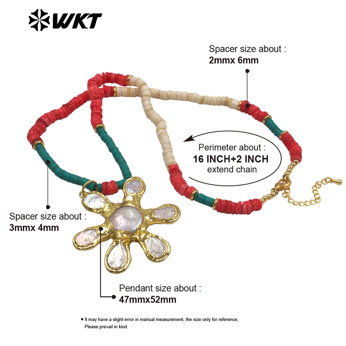 WT-JN402 Gorgeous Stone Beads Splicing Chain With Gold Plated Natural Freshwater Pearl Flower Pendant Necklace As Friend Gift