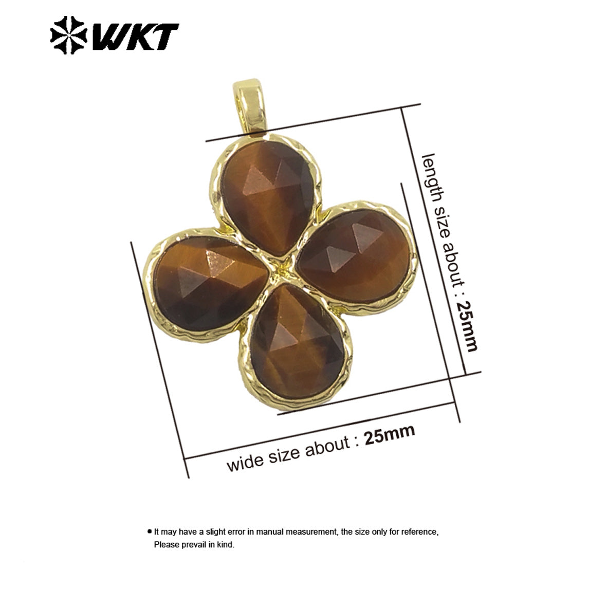 WT-P2090 Gorgeous 18K Gold Plated Multi Colors Natural Gemstone Little Flower Shape Charms Pendant As Lady Earring Accessory