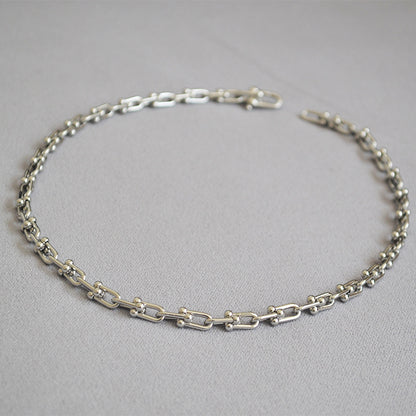 WT-N1228 Supper Hot Wholesale U Chain Top Quality Jewelry Brass With Full Gold Eletroplated U Chain Women Necklace Chain