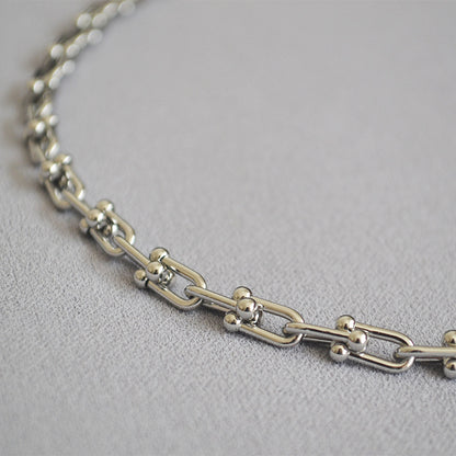 WT-N1228 Supper Hot Wholesale U Chain Top Quality Jewelry Brass With Full Gold Eletroplated U Chain Women Necklace Chain