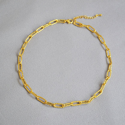 BFN013 Wholesale 18k Real Gold Plated Resist Tarnishable Fashion Lady Chain Necklace Hiphop Style Casual Necklace
