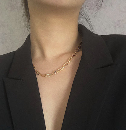 BFN013 Wholesale 18k Real Gold Plated Resist Tarnishable Fashion Lady Chain Necklace Hiphop Style Casual Necklace