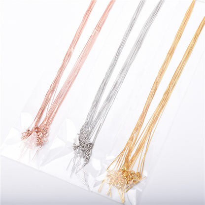 BFN010 Hot Hand Make Adjustable Size Box Chain Necklace High Quality 18 Kacrat Gold Electroplated 1mm Tiny Brass Chain Necklace