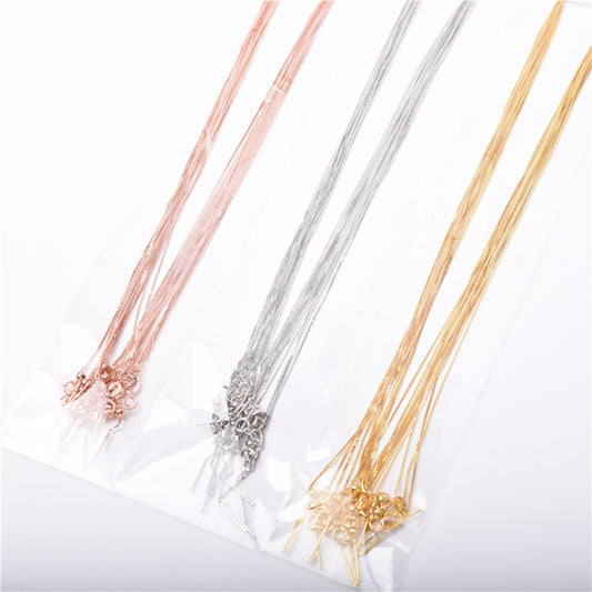 BFN010 Hot Hand Make Adjustable Size Box Chain Necklace High Quality 18 Kacrat Gold Electroplated 1mm Tiny Brass Chain Necklace
