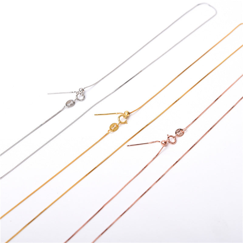 BFN010 Hot Hand Make Adjustable Size Box Chain Necklace High Quality 18 Kacrat Gold Electroplated 1mm Tiny Brass Chain Necklace