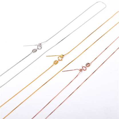 BFN010 Hot Hand Make Adjustable Size Box Chain Necklace High Quality 18 Kacrat Gold Electroplated 1mm Tiny Brass Chain Necklace