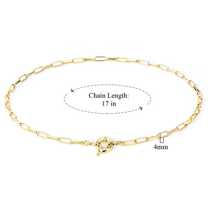 BFN012 Wholesale 18k Real Gold Plated Long Link Chain with Clasp Connectors Handmade Custom Made Size Brass Gold Necklace