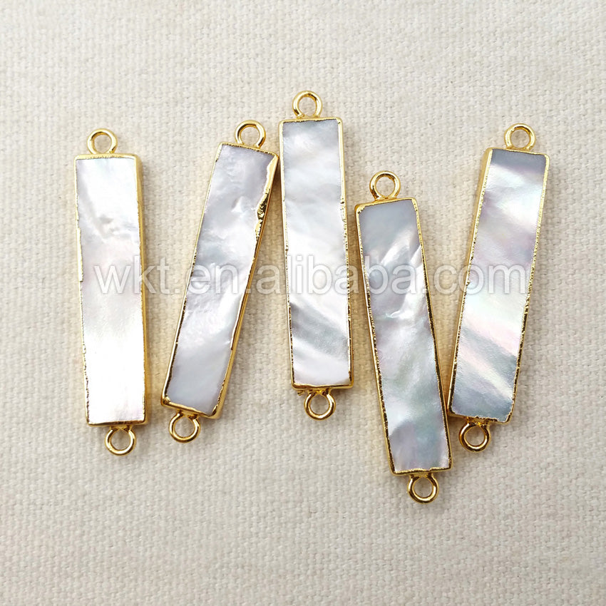 WT-C178 Fashion Natural Pearl Shell Jewelry Connector With 24k Real Gold Electroplated,beautiful Women Jewelry Pearl