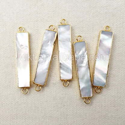 WT-C178 Fashion Natural Pearl Shell Jewelry Connector With 24k Real Gold Electroplated,beautiful Women Jewelry Pearl