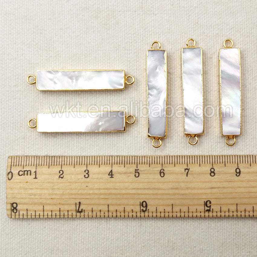 WT-C178 Fashion Natural Pearl Shell Jewelry Connector With 24k Real Gold Electroplated,beautiful Women Jewelry Pearl
