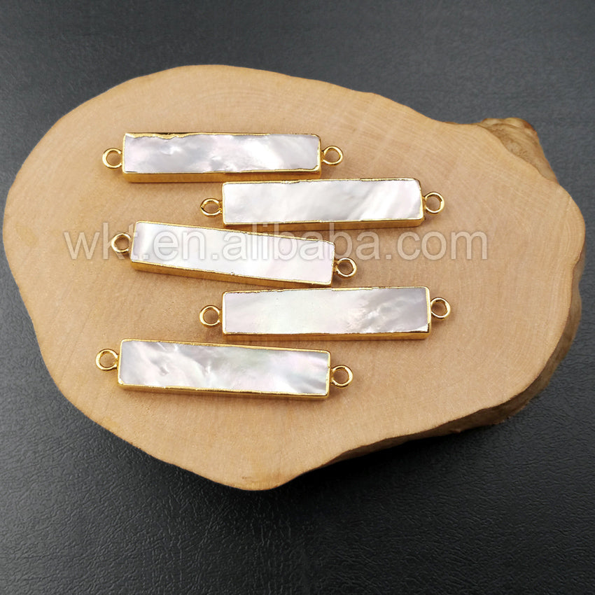 WT-C178 Fashion Natural Pearl Shell Jewelry Connector With 24k Real Gold Electroplated,beautiful Women Jewelry Pearl