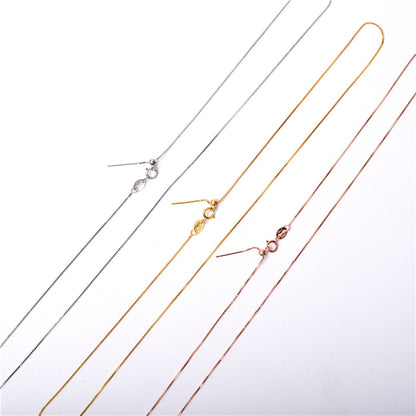 BFN010 Hot Hand Make Adjustable Size Box Chain Necklace High Quality 18 Kacrat Gold Electroplated 1mm Tiny Brass Chain Necklace