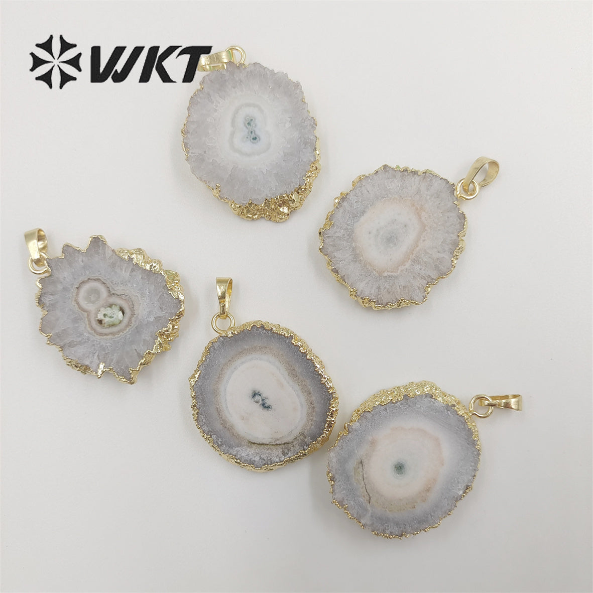 WT-P775 Wholesale Healing Spirit Quartz Solar Stalactite Quartz Pendant, Fashion Gold Dipped Stone Stalactite Quartz Pendant