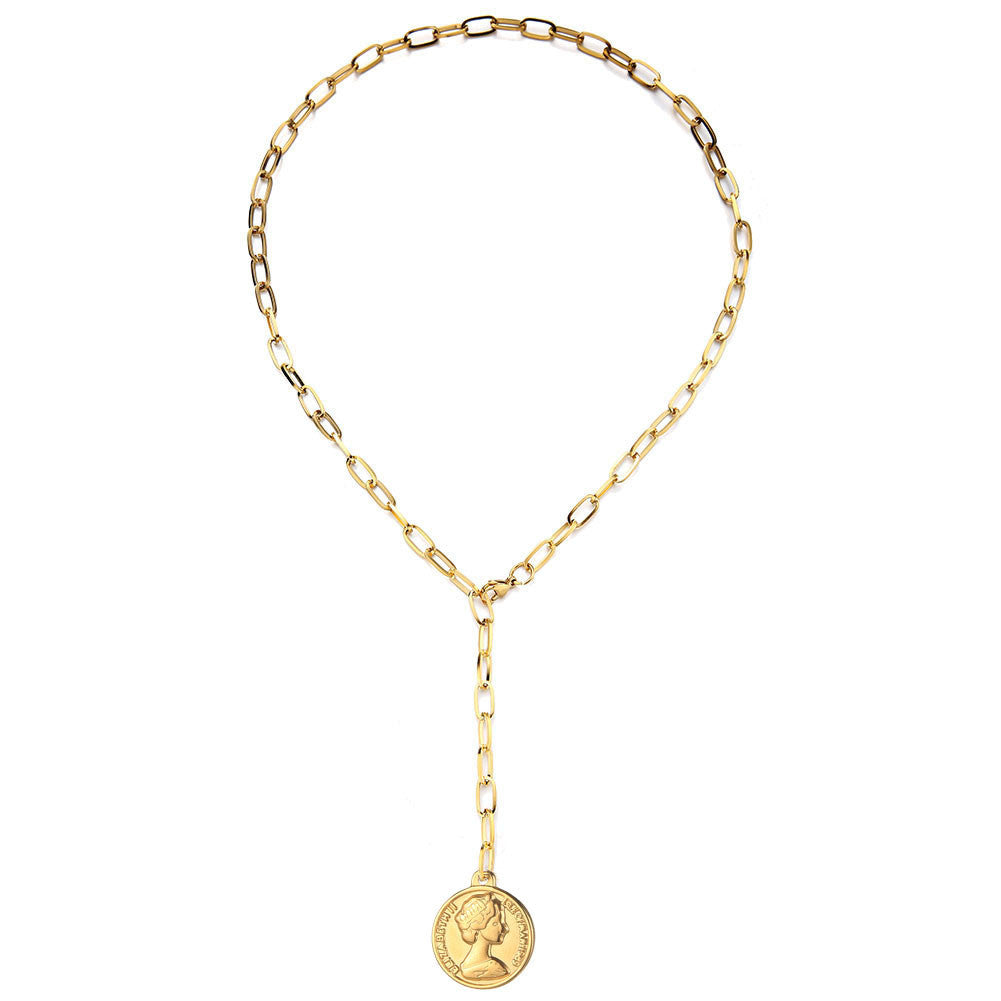 WT-N1231 WKT Amazing New Design Gold Electroplated Brass Linked Chain Y Shape Choker Necklace Women Charming Pendant Necklace