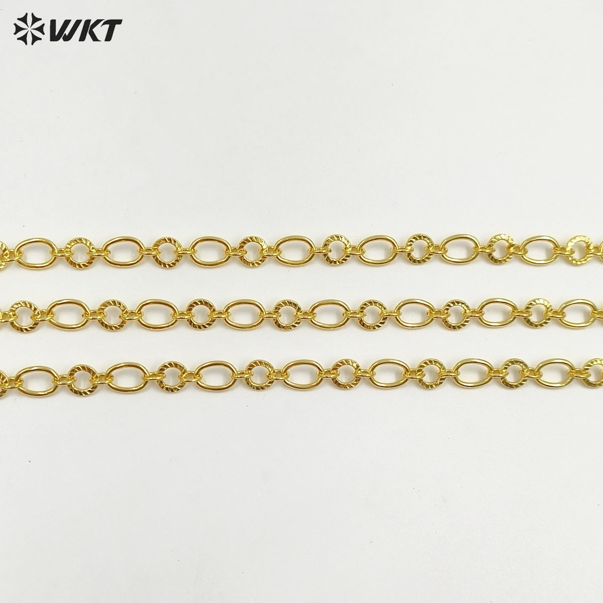 WT-BC259 Luxury Jewelry Accessories Link Chain with Big and Small Circles Yellow Brass Gold Plated for Ladies Necklace Making