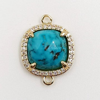 WT-C321 Fashion Design Colorful Stone & Aqua Marine Gemstone Connectors for Jewelry Findings Stone for Bracelet