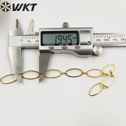 WT-BC193 Newest Fashion 18k Real Gold Plated Brass Chain Sell by Meters Oval Shape Handmade Yellow Brass Big Metal Chain