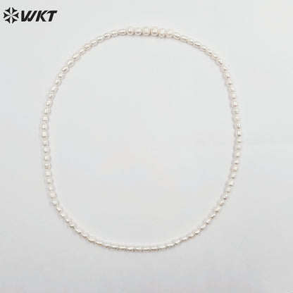 WT-JN245 Wholesale Vintage Freshwater Pearl Elegant 24 Inch 18k Chain Gold Plated Exquisite High Quality Necklace