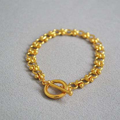 WT-B564 Wholesales WKT New Hand Make Brass Stick Chain with Gold Electroplated Women Fashion Clasp Statment Chain Bracelet