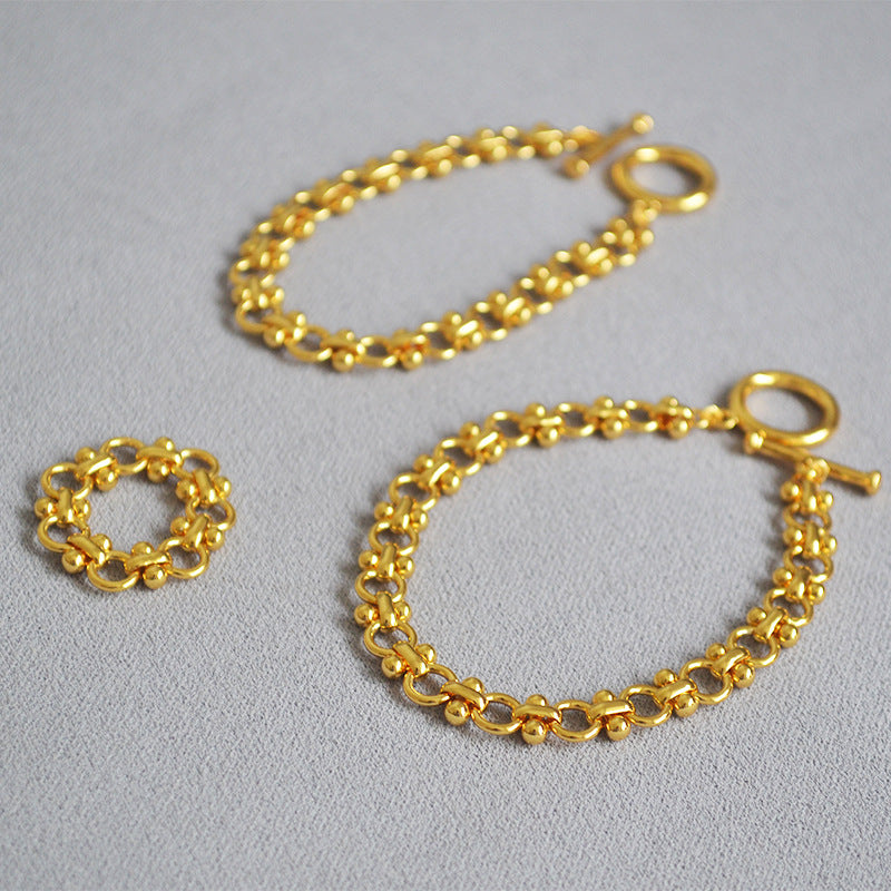 WT-B564 Wholesales WKT New Hand Make Brass Stick Chain with Gold Electroplated Women Fashion Clasp Statment Chain Bracelet