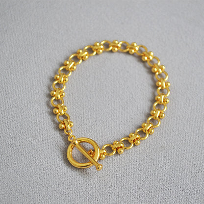 WT-B564 Wholesales WKT New Hand Make Brass Stick Chain with Gold Electroplated Women Fashion Clasp Statment Chain Bracelet