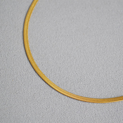 BFN011 Wholesales Fashion Gold Plated Thickness Flat Snake Chain Necklace Fashion Lady Round Brass Chain Choker Necklace