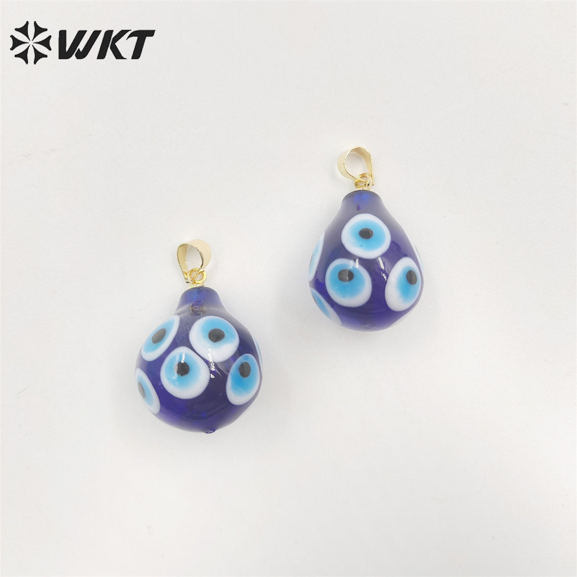 WT-P1887 Wholesale Fashion Evil Eye Drop Pendant Gold Jewelry Accessory Teardrop Ceramic Turkey Eye Pendant for Earringm Making