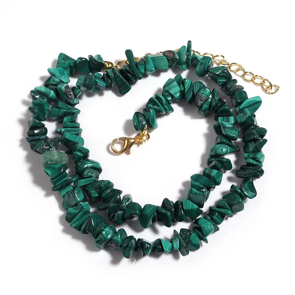 WT-N1438 45cm+5cm Extend Chain Long Gemstone Casual Long Statement Necklace Natural Chips Stone Necklace