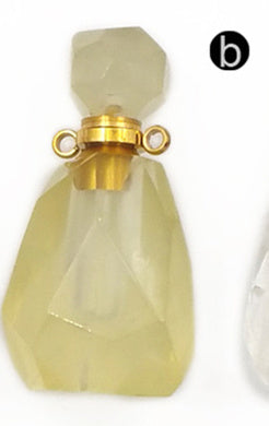 WT-P1487 Perfume Bottle Pendant Crystal Ornaments Crystal Smokey With Silver Electroplated Double Hoops Connector Cute Gift