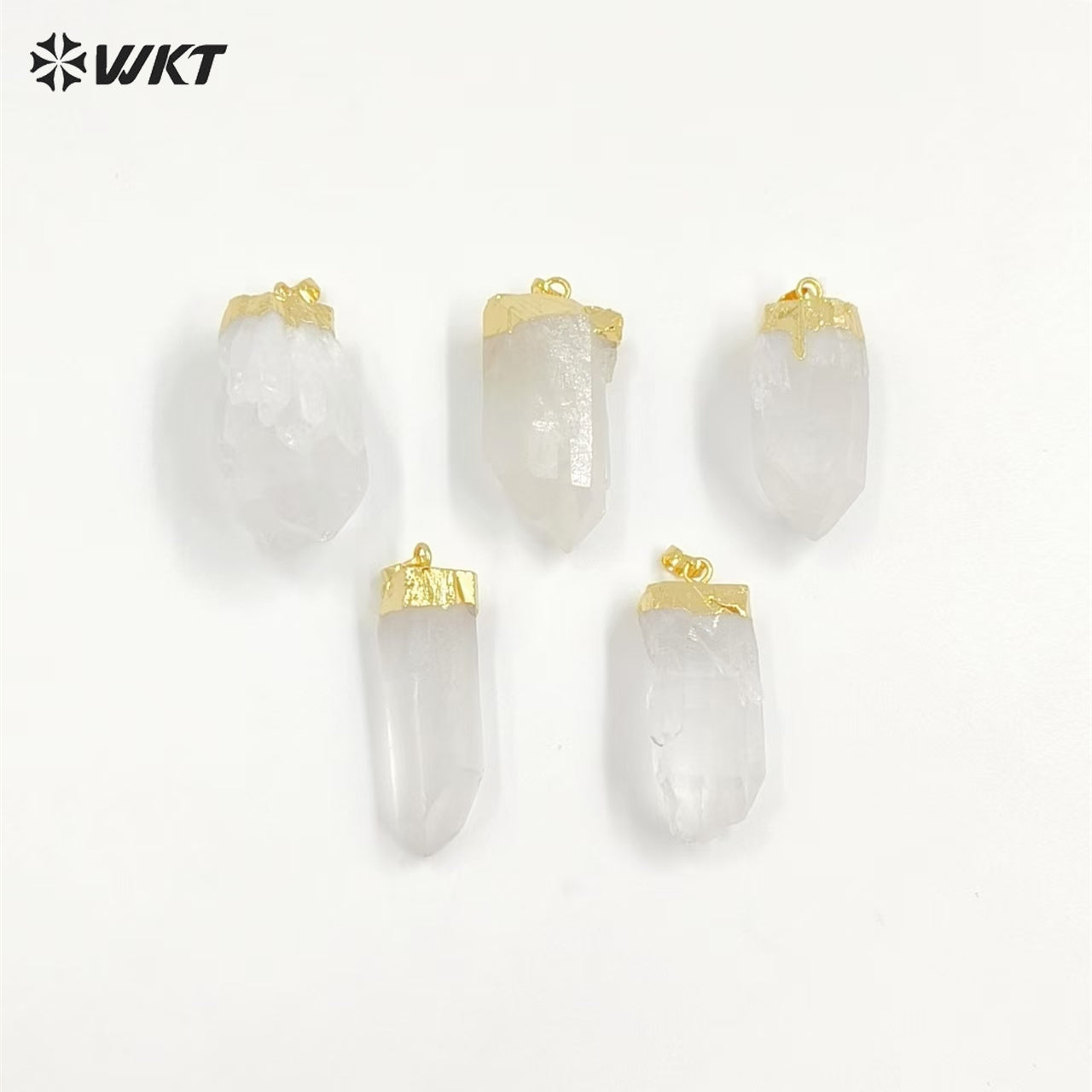 WT-P968 Exclusive Crystal Point Pendant Wholesale,Natural Crystal Point Pendant Crystal Stone with Gold Electroplated