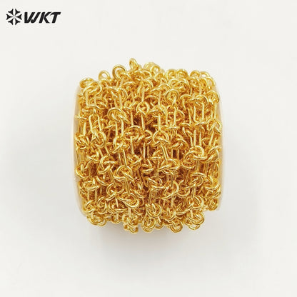 WT-BC236 Wholesale Hot Style Stylish 18K Gold Plated Natural Brass Clasp Chain Can Be Made Bracelet Necklace Jewelry Accessories