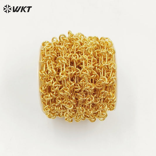 WT-BC236 Wholesale Hot Style Stylish 18K Gold Plated Natural Brass Clasp Chain Can Be Made Bracelet Necklace Jewelry Accessories