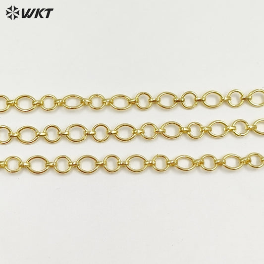 WT-BC252 Hot Style Fashion Resist Tarnished 18K real Gold Plated Big Chunky Link Chain for Necklace