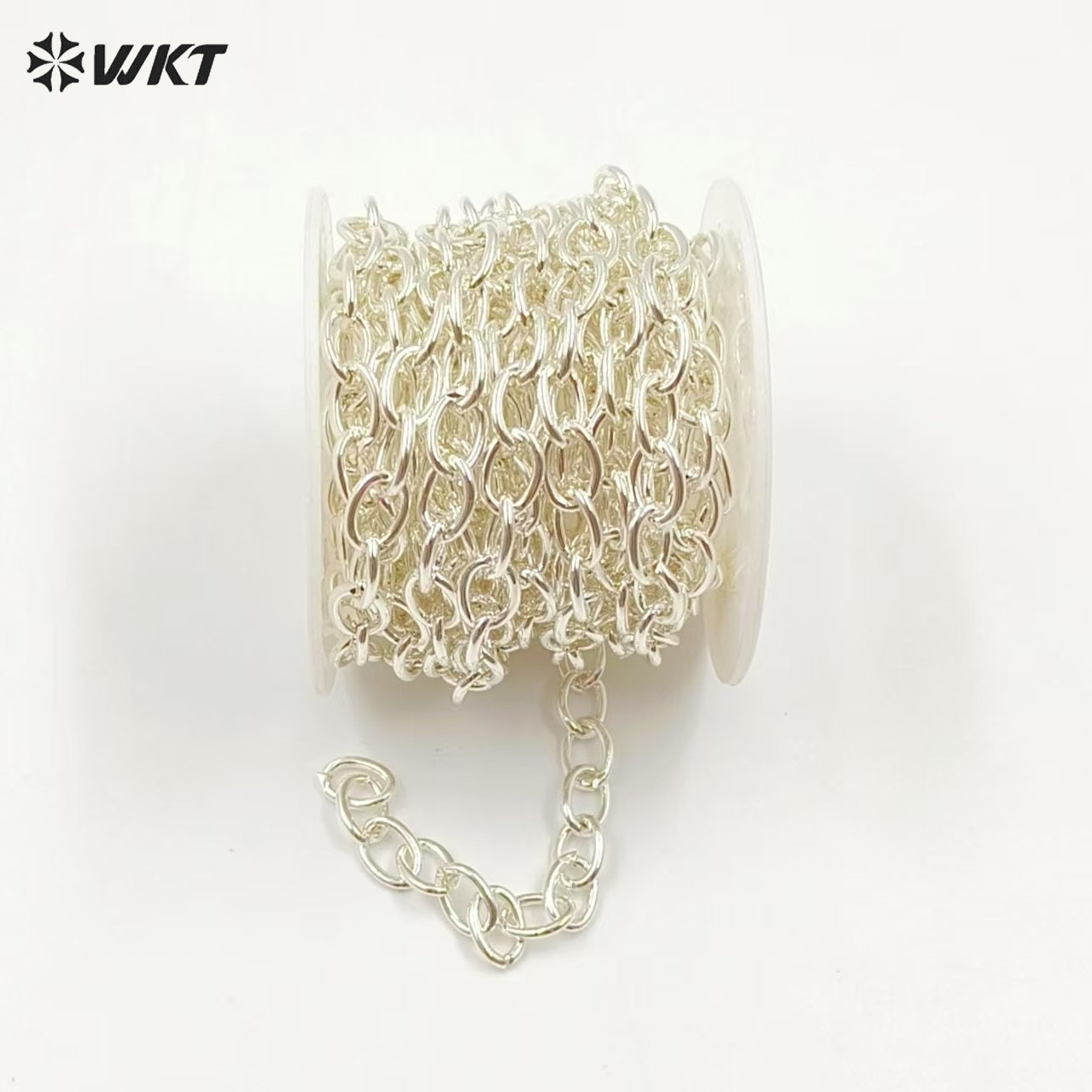 WT-BC154 New Popular Factory Directly Sales Jewelry Findings Brass Chain Women Fashion Real Gold Plated Oval Link Combined Chain