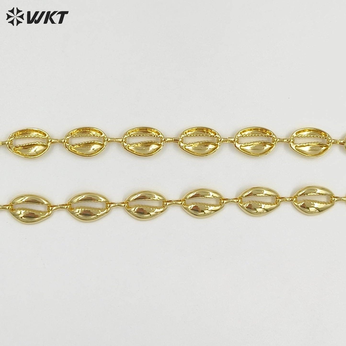 WT-BC265 Wholesale Newest Gold Electroplated Shell Shape Yellow Brass Chain As Lady Fashion Necklaces Handmade Accessory