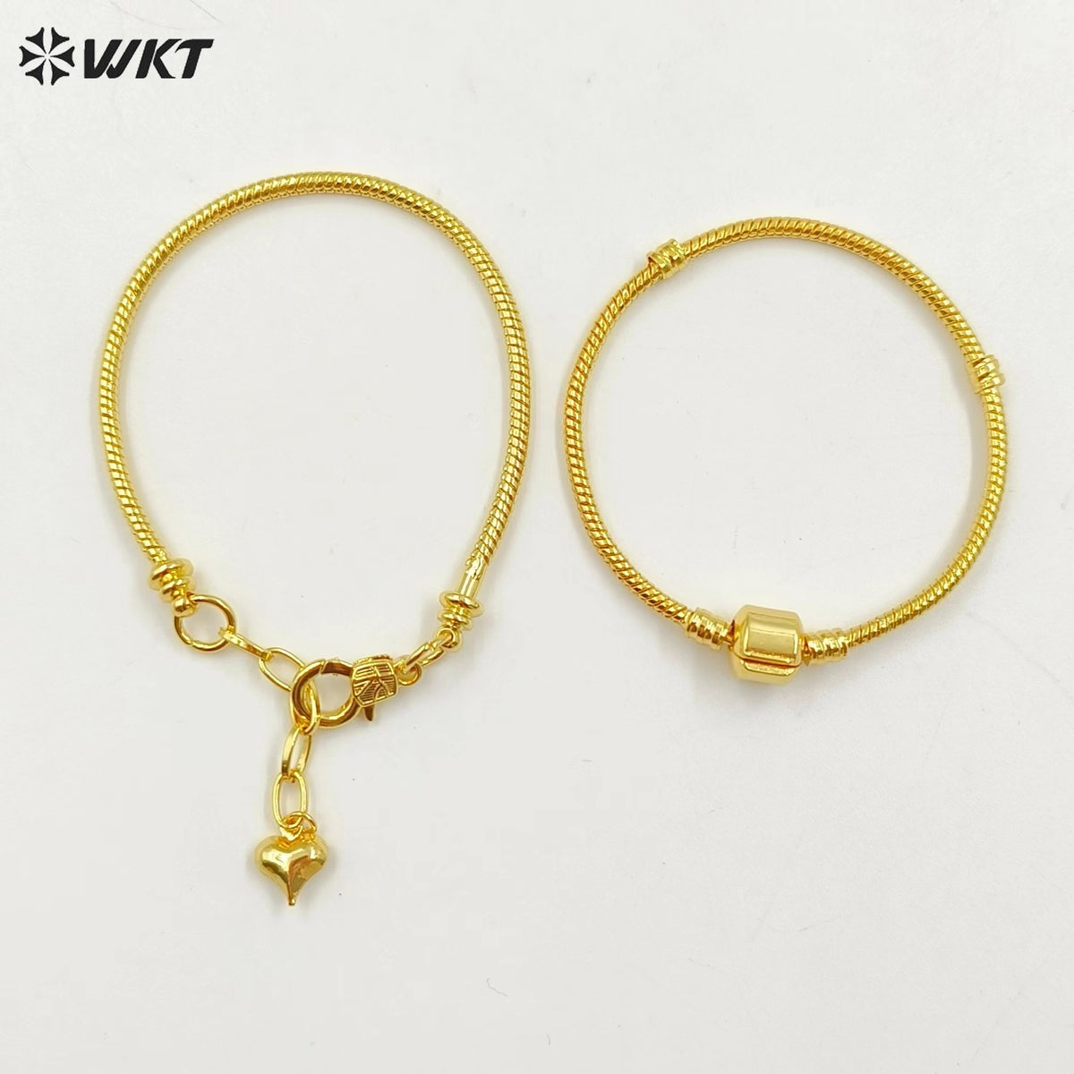 WT-JF344 Wholesale New Gold Plated Snake Chain Soft Metal Charm Bracelets Fashion Jewelry for Women