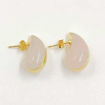 WT-E775 New Innovations Cute Style Drop Shape 18K Gold Plated Natural Gemstone Gentle Earrings for Sweet Girls As Special Gift
