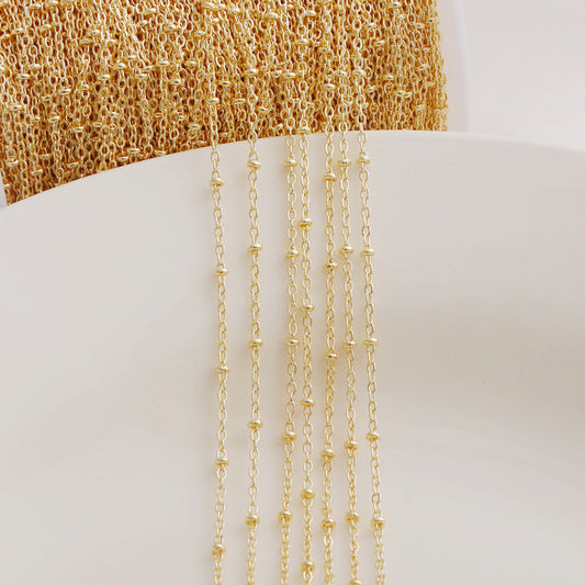 WT-BC209 Fashion Trendy Copper Wrapped Gold Color Bead Chain Ferrero Chain Water Rippl Cool Rap Accessories Bracelet