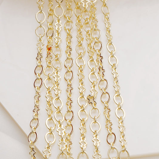WT-BC211 Fashion Trendy Gold Coated Color Protection Irregular Large O Chain Bone Chain Necklace Bracelet Tail Chain Gold-Plated