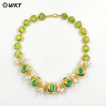 WT-JN251 Wholesale Vintage Style Trendy Natural Freshwater Pearl Gemstone Exquisite High Quality Pendant Necklace