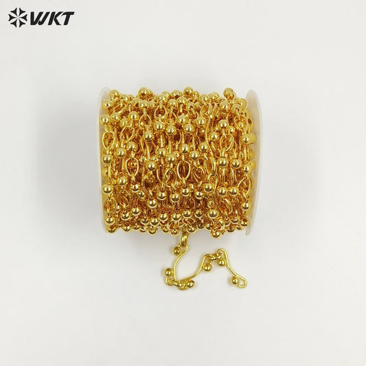 WT-BC261 Wonderful Jewelry DIY Accessories Chain Unique Design With Metal Beads Yellow Brass Gold Electroplated Wholesale
