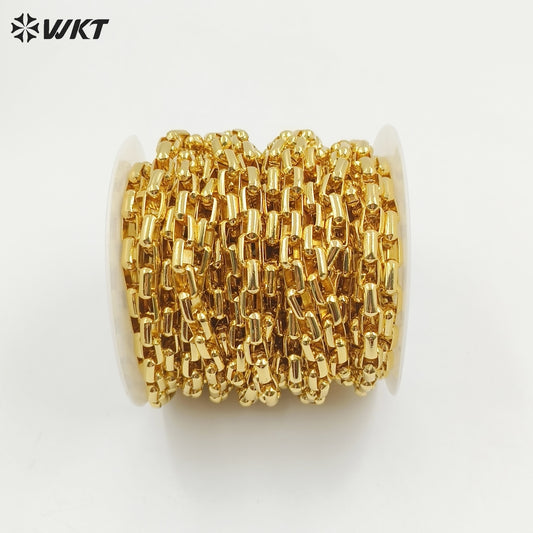 WT-BC225 Wholesale New 18K Gold Plated Yellow Brass Box Chain for Jewelry Design Necklace