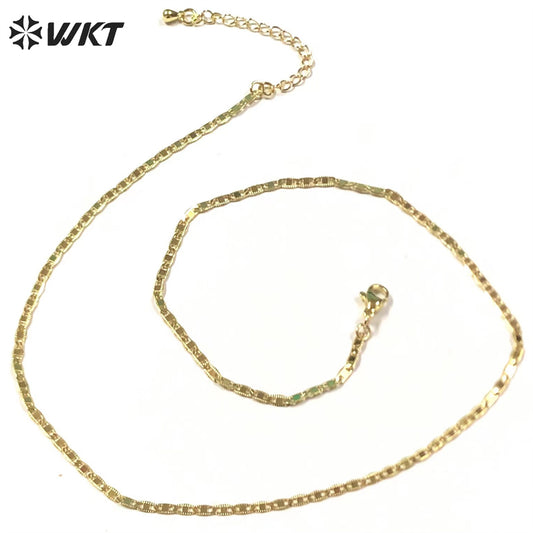 WT-BFN036 Best Sell Yellow Brass Chain with 18k Gold Plated Chain High Quality Chain Necklace for Jewelry Finding